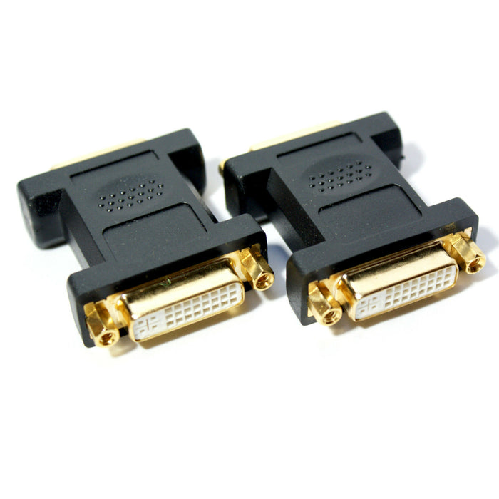 DVI I Coupler Female to Socket Use with any DVI Cable PC Laptop Adapter Joiner Loops