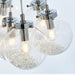 Multi Light Ceiling Pendant CHROME & GLASS 7 Bulb Modern Round Shade Drop Lamp Loops