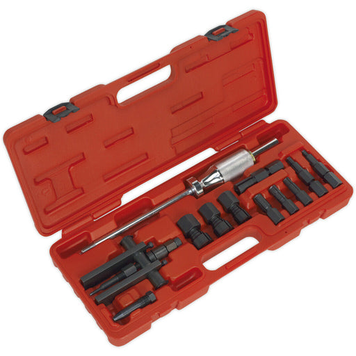 12 Piece Blind Bearing Puller Set - 8 to 34mm - Medium Stroke 1.5kg Slide Hammer Loops