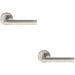 2x PAIR Straight Mitred Bar Handle on Round Rose Concealed Fix Polished Steel Loops