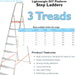 0.6m Lightweight Aluminium Platform Step Ladders 3 Tread Anti Slip DIY Steps Loops