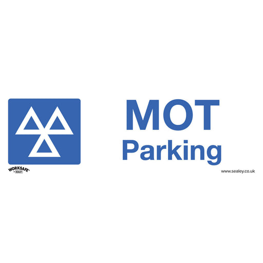 10x MOT PARKING Health & Safety Sign - Self Adhesive 300 x 100mm Warning Sticker Loops