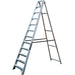 2.6m Aluminium Swingback Step Ladders 12 Tread Professional Lightweight Steps Loops