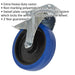 200mm Swivel Plate Castor Wheel - 46mm Tread Polymer & Elastic Total Lock Brakes Loops