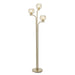 Floor Lamp Light - Satin Brass & Champagne Lustre Glass - 3 x 25W E14 golf Loops