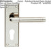 PAIR Round Bar Lever on Euro Lock Backplate 150 x 50mm Polished & Satin Nickel Loops