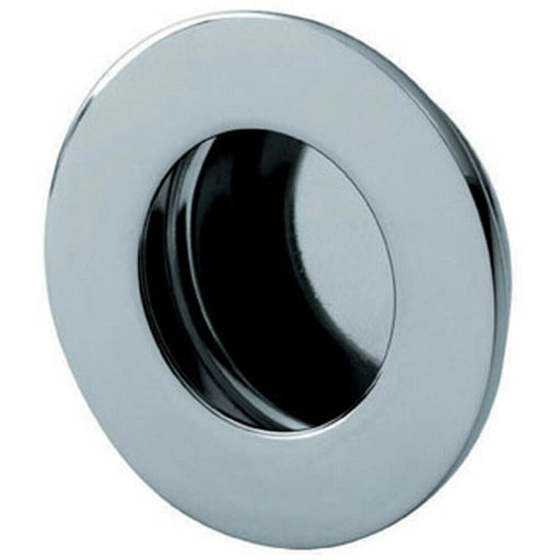 Circular Low Profile Recessed Flush Pull 50mm Diameter Bright Stainless Steel Loops