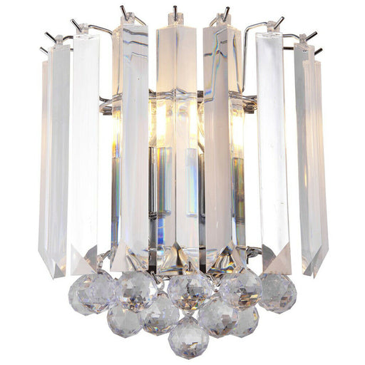 Unique Dimmable Wall Light Chrome Clear Acrylic Elegant Chandelier Lamp Fitting Loops
