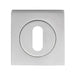 Square Lock Profile Escutcheon 51 x 51mm Concealed Fix Satin Chrome Loops