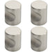 4x Cylindrical Cupboard Door Knob 25mm Diameter Stainless Steel Cabinet Handle Loops