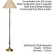 Luxury Traditional Floor Lamp Solid Brass & Beige Organza Pleat Shade 1.67m Tall Loops