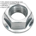 Pack of 100 Zinc Plated Serrated Flange Nut - 1.5mm Pitch - M10 - DIN 6923 Loops