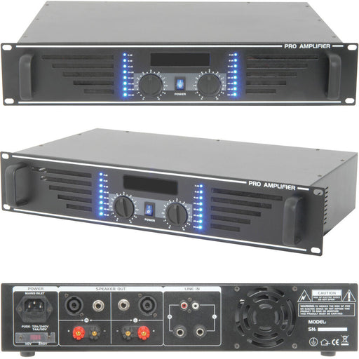 600W Stereo Power Amplifier Restaurant Hi Fi System/Home Cinema 19 2U Rack Loops