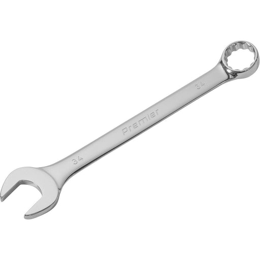 34mm EXTRA LARGE Combination Spanner - Open Ended & 12 Point Metric Ring Wrench Loops