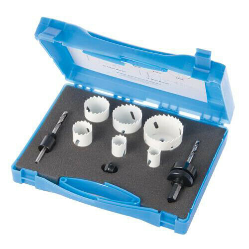 9 Piece 19mm 57mm Holesaw Kit + Arbors Bi Metal Hole Cutter For Plumbers Loops