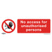 1x NO ACCESS Health & Safety Sign - Self Adhesive 300 x 100mm Warning Sticker Loops