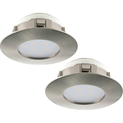 2 PACK Wall / Ceiling Flush Downlight Satin Nickel Plastic 6W Built in LED Loops