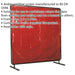 Workshop Welding Curtain & Frame - 1.8m x 1.75m - Easy Assembly - BS EN 1598 Loops