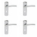 4x Rounded Curved Bar Handle on Lock Backplate 170 x 42mm Polished Chrome Loops