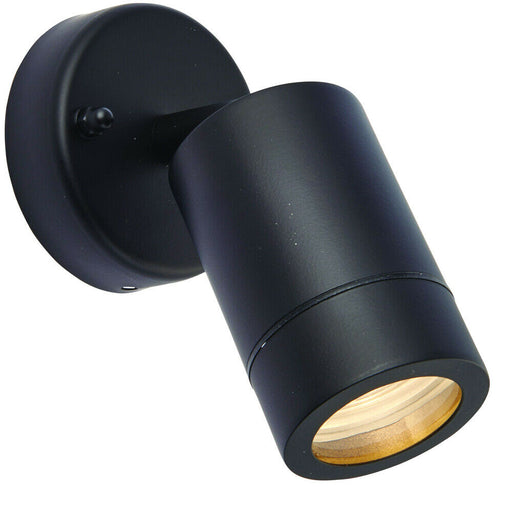 IP44 Outdoor Adjustable Spotlight Matt Black GU10 Dimmable Accent Downlight Loops