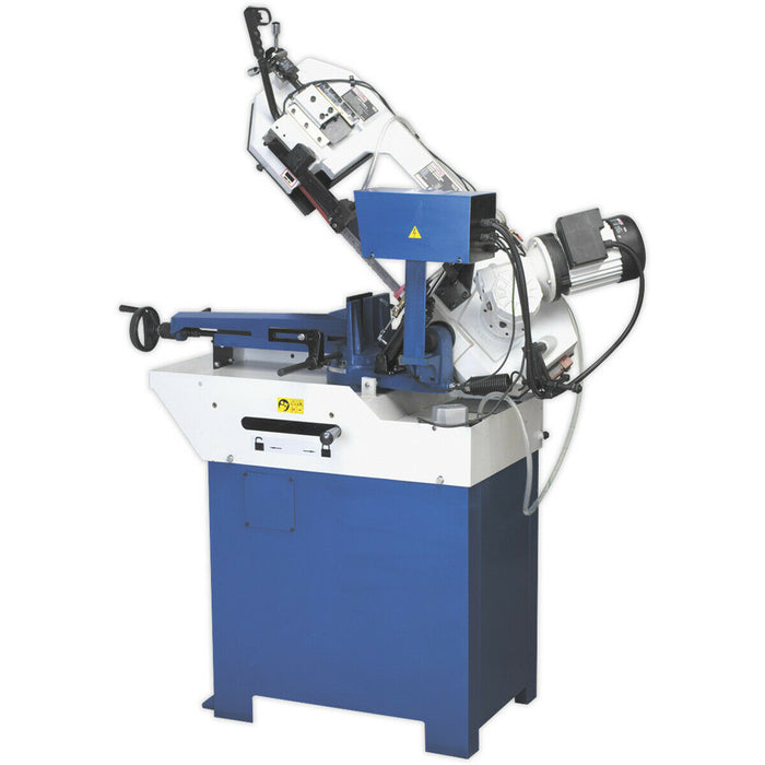 255mm Industrial Power Bandsaw - 1100W Motor - Coolant Fluid System - 230V Loops