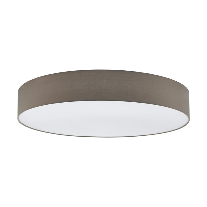 Flush Ceiling Light Colour White Shade Taupe White Fabric Bulb E27 7x25W Loops