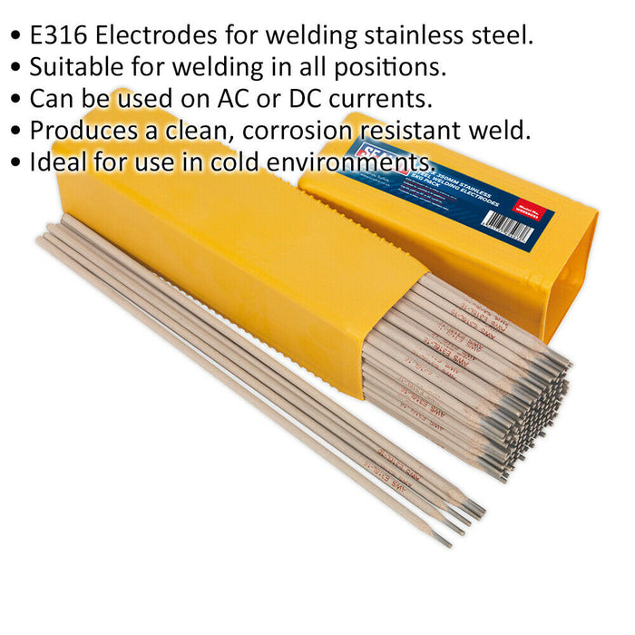 5kg PACK - Stainless Steel Welding Electrodes - 3.2 x 350mm - 100A Currents Loops