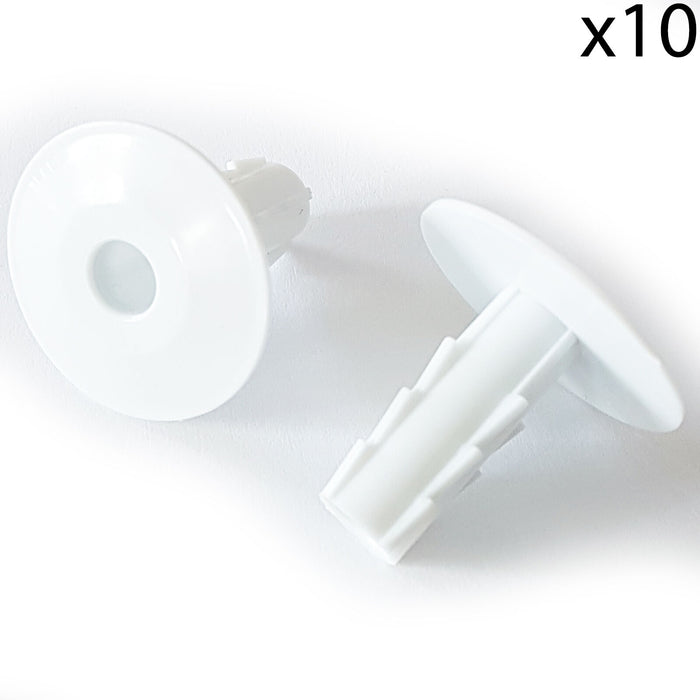 10x 8mm White Single Cable Bushes Feed Through Wall Cover Coaxial Hole Tidy Cap Loops