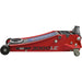 Low Entry Trolley Jack - 3000kg Weight - Twin Piston - 500mm Max Height - Red Loops