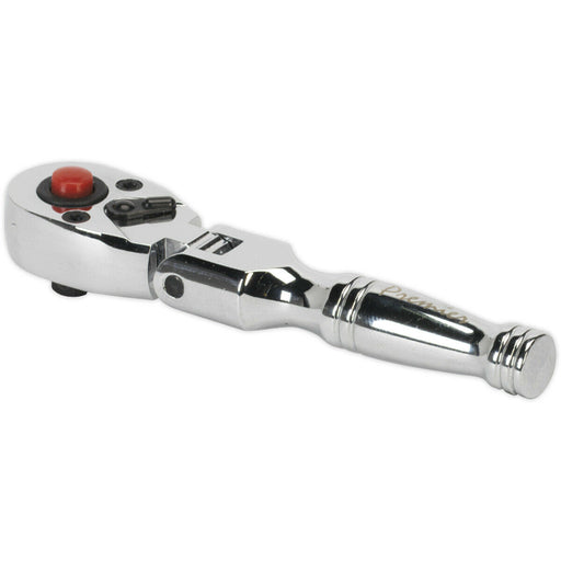 72-Tooth Stubby Flexi-Head Ratchet Wrench - 1/4 Inch Sq Drive - Flip Reverse Loops