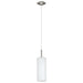 Pendant Ceiling Light Satin Nickel Shade White Painted Satin Glass E27 1x60W Loops