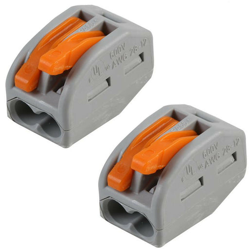 2x 2 Way WAGO Connector 32A Electrical Lever Terminal Block Push Fit Junction Loops