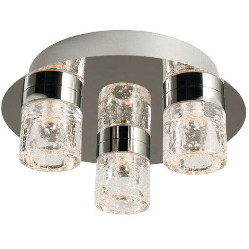 Flush Bathroom Ceiling Light Bubble Glass IP44 Warm White LED Lamp Chandelier Loops