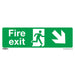 1x FIRE EXIT DOWN RIGHT Health & Safety Sign Rigid Plastic 300 x 100mm Warning Loops