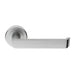 2x PAIR Flat Faced Lever on Round Rose Chamfered Edge Concealed Fix Satin Chrome Loops