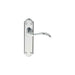 PAIR Curved Door Handle Lever on Latch Backplate 180 x 45mm Polished Chrome Loops