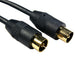 1.8m GOLD Aerial Cable Extension Male Plug to Female Socket TV Coaxial Coax Lead Loops