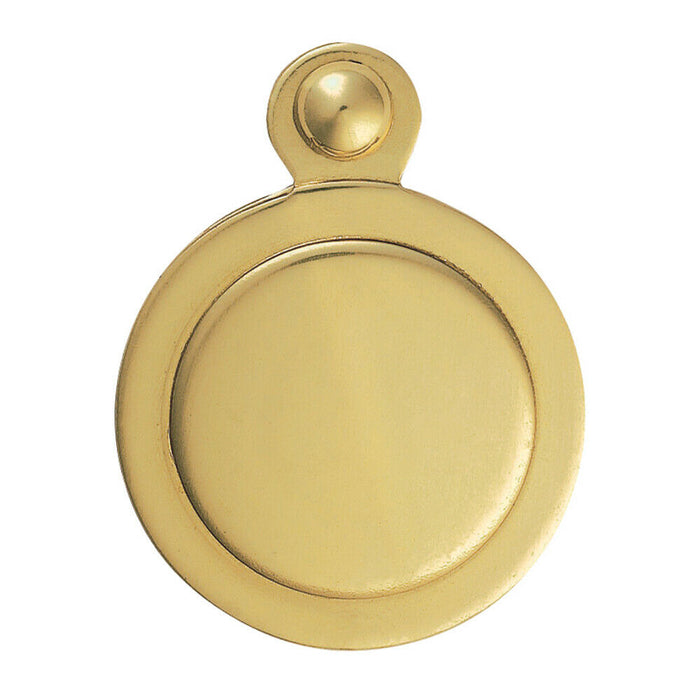 31mm Lock Profile Covered Escutcheon 17.5mm Fixing Centres Polished Brass Loops
