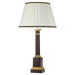 Table Lamp Ivory with Black and Gold trim Shade Oxblood LED E27 60w Bulb Loops