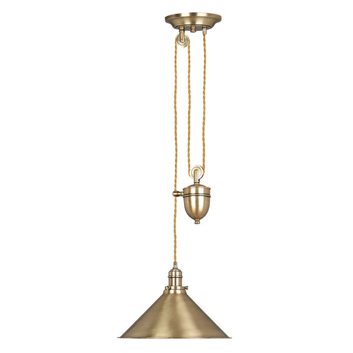 1 Bulb Ceiling Pendant Light Fitting Aged Brass Finish LED E27 100W Bulb Loops