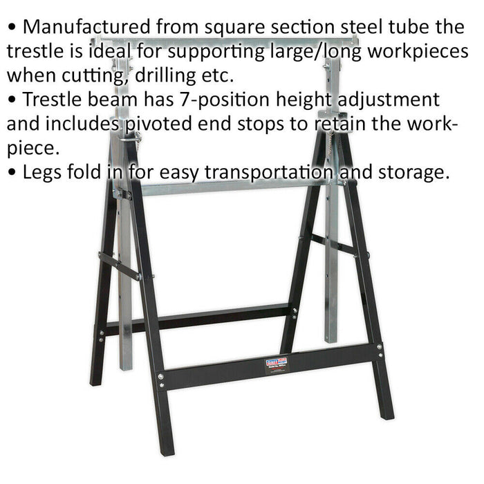 Fold Down Telescopic Trestle - 200kg Capacity - 7 Position Height Adjustment Loops