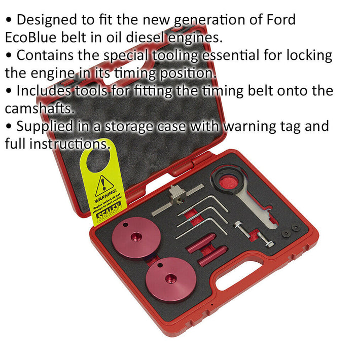 Diesel Engine Timing Tool Kit - BELT DRIVE - Suits Ford TDCi EcoBlue Engines Loops