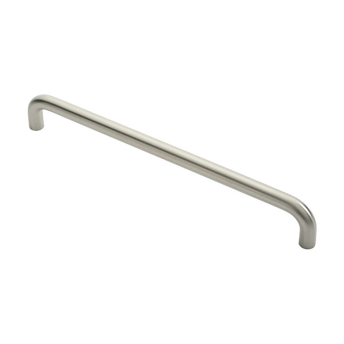 Round D Bar Pull Handle 22mm Dia 450mm Fixing Centres Satin Stainless Steel Loops