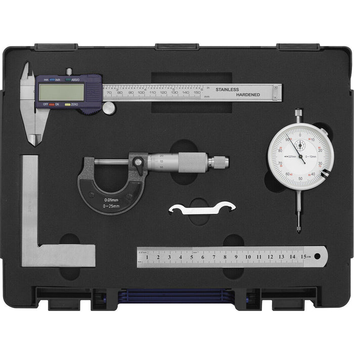 5 Piece Measuring Tool Set - Precision Measuring Instrument Kit - Storage Case Loops
