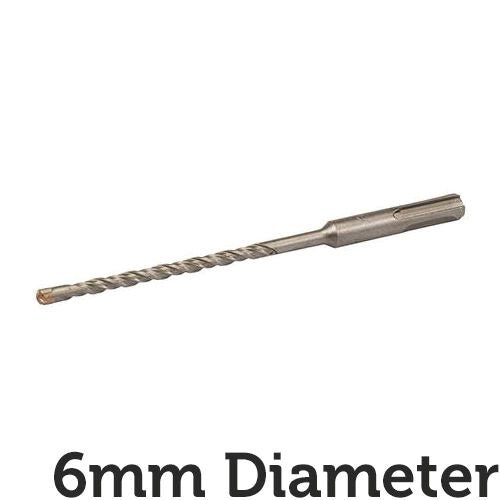 6mm x 160mm SDS Plus Crosshead Masonry Drill Bit Tungsten 4 Point Cutting Head Loops