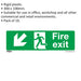 10x FIRE EXIT (DOWN LEFT) Health & Safety Sign Rigid Plastic 300 x 100mm Warning Loops
