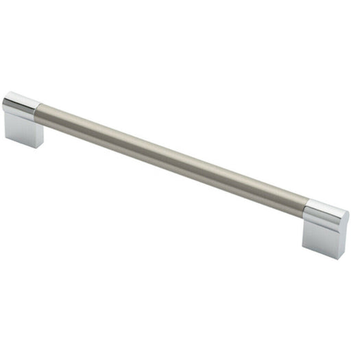 Keyhole Bar Pull Handle 236 x 14mm 224mm Fixing Centres Satin Nickel & Chrome Loops