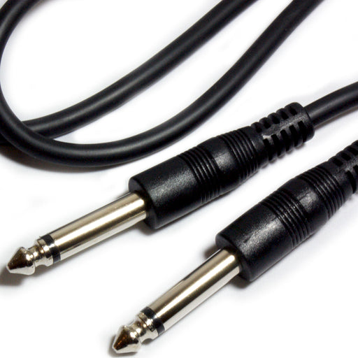 2m 6.35mm Mono Male to Male Guitar Cable ¼" Instrument Audio Jack Plug Lead Loops