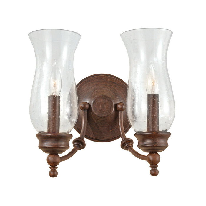 Twin Wall Light Sconce Heritage Bronze LED E14 60W Bulb Loops