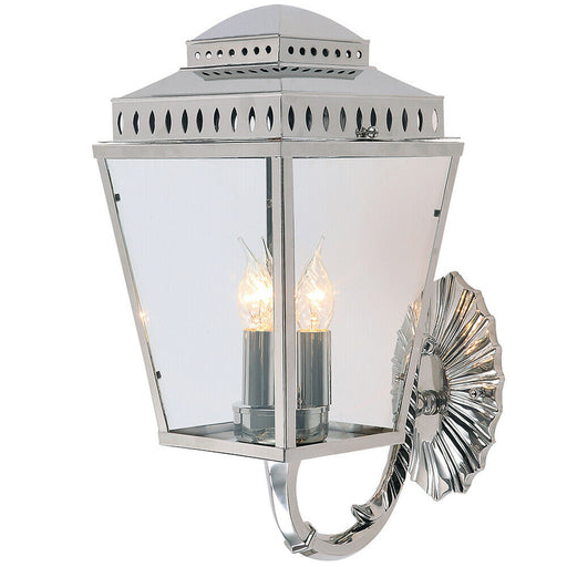 Outdoor IP44 3 Bulb Wall Light Highly Polished Nickel LED E14 60W Loops